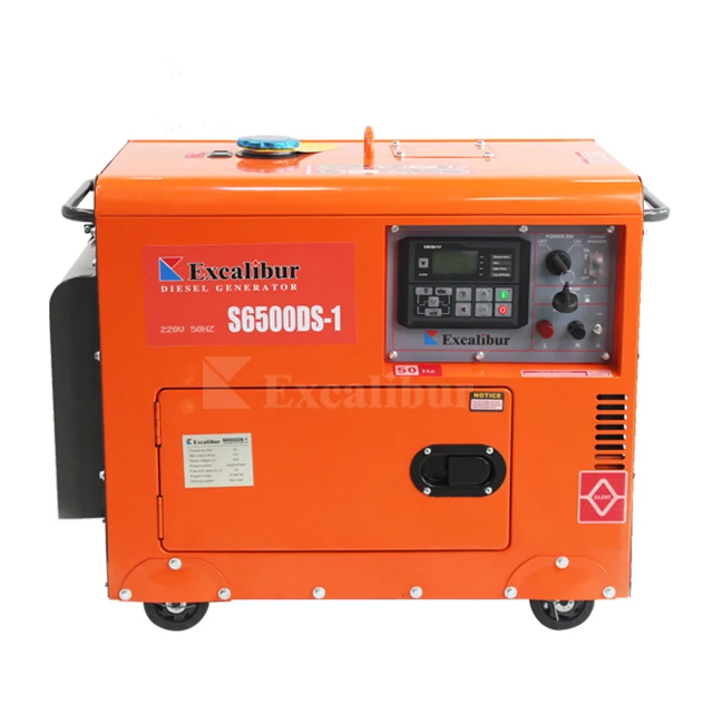 EXCALIBUR 3kva 4kva 5kva 5.5kva 6kva 6.5kva Portable Silent Die sel Generator With Good Price