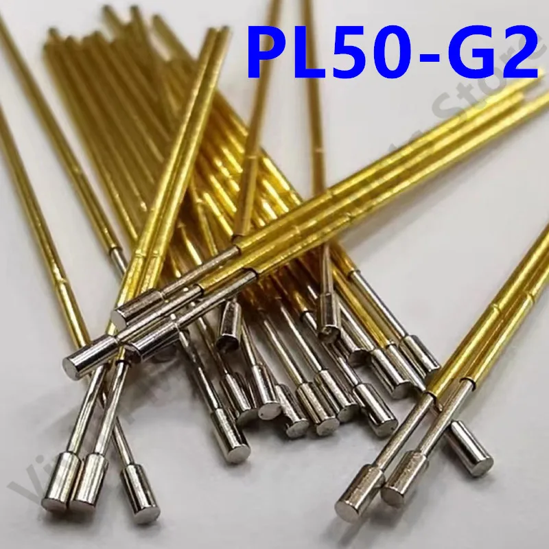 

100PCS PL50-G2 Spring Test Pin PL50-G Test Probe Copper Pogo Pin Metal Test Needle Test Tool 27.8mm Dia 0.68mm 0.90mm 0.48mm