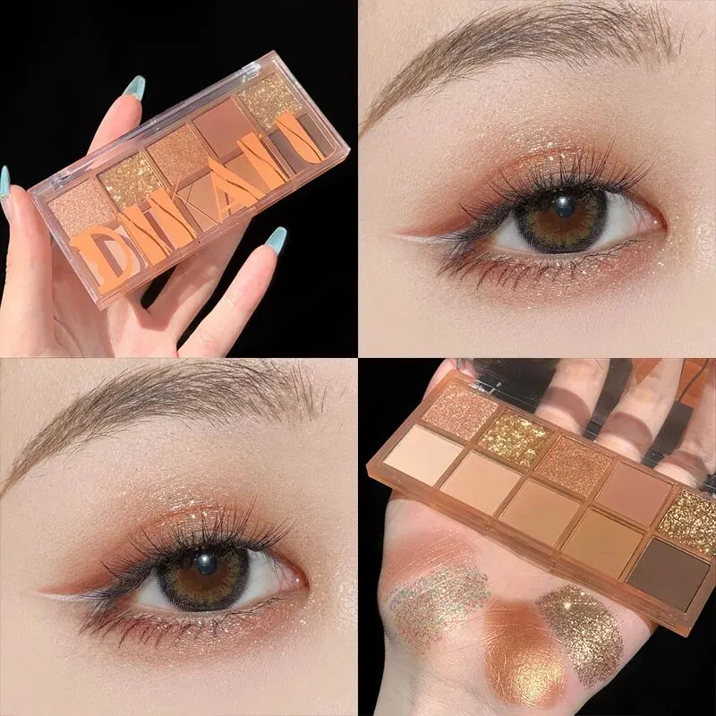 DIKALU Dez Cores Maquiagem Abrangente Placa Sombra Placa Blush Contorno Destaques Terra Cor Matte New Ins