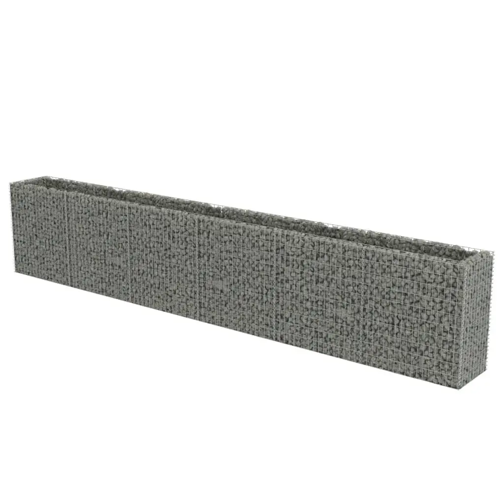 Galvanized Steel Gabion Raised Garden Bed 212.6x19.7x39.4 - Durable Outdoor Planter