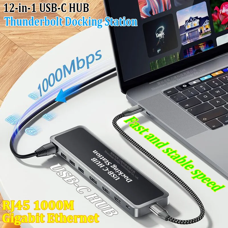 Support MST mode dual HD DP 4K 60HZ thunderbolt dock hub usb c hdmi docking stations for laptops macbook Pro Air mac accessories