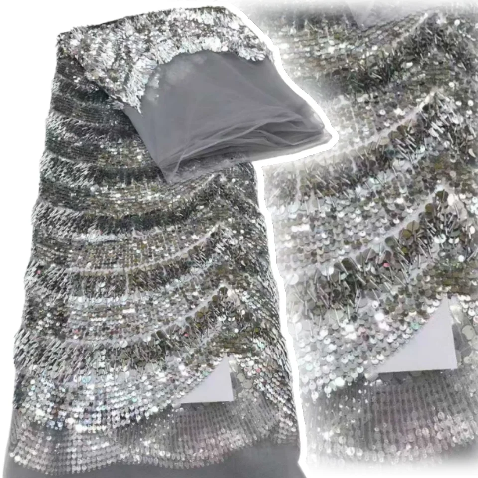 ผ้าลูกไม้ลูกปัดแอฟริกัน 2025 คุณภาพสูง ผ้าลูกไม้ปักเลื่อมฝรั่งเศสหรูหรา ผ้าลูกไม้ปักเลื่อมไนจีเรียสำหรับชุดแต่งงาน TP1522