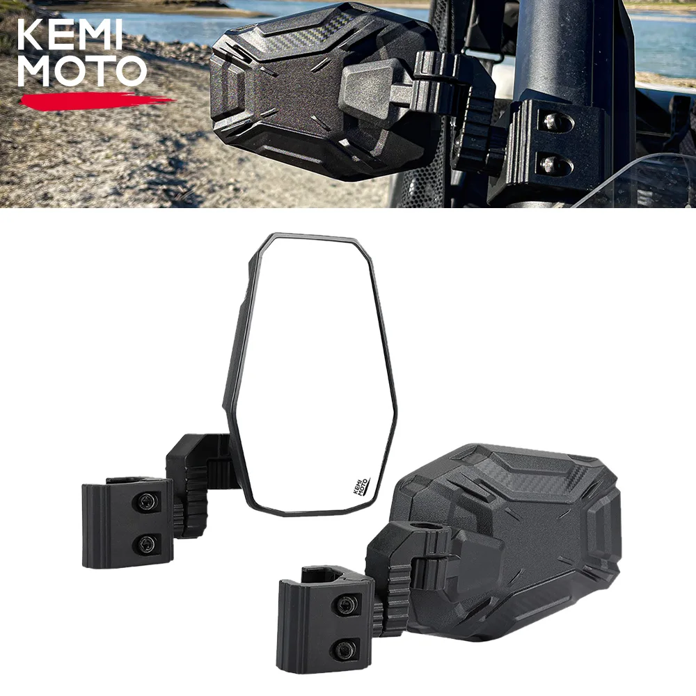 

UTV Pro-Fit Cage Side Rearview Mirror Compatible with Polaris Ranger 500 XP 900 General 1000 For Can-Am Maverick Trail Defender