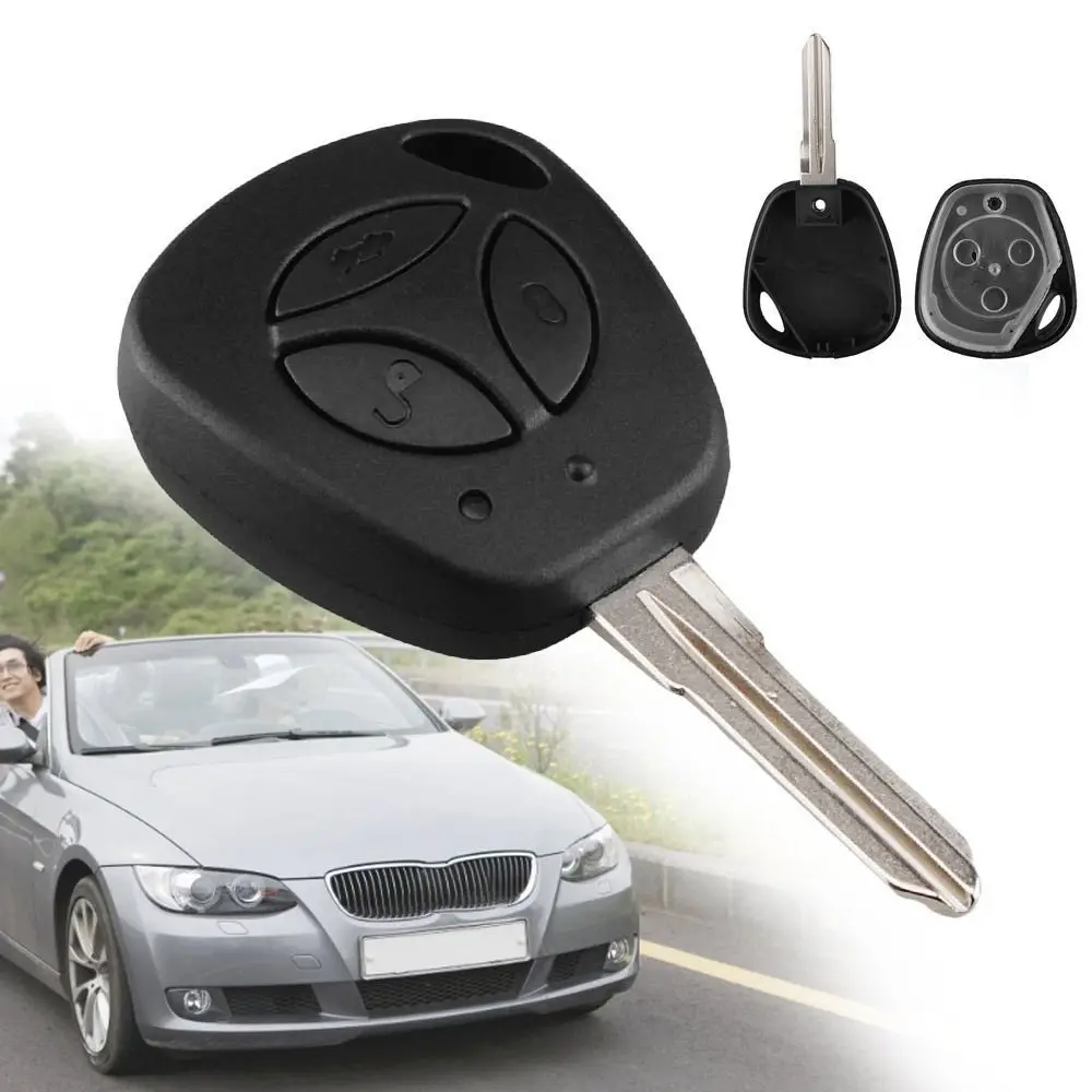 Uncut Auto Blank Remote Key Case Cover Fob 3 Buttons Replacement Car Key Shell For Lada Priora Kalina