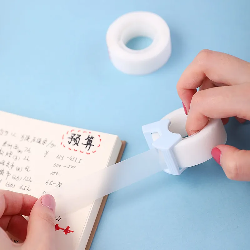 2rolls Copy Paste Students Writing errors correction tape Sticky Question Stationery Tape With Cutter Transparent Writing Tape