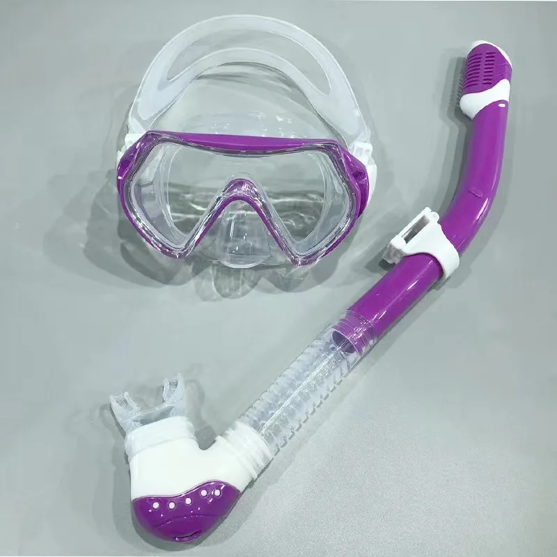 Kids Diving Mask Set, Silicone Full Dry Snorkel, Underwater Swimming Gear for Children Scuba Use