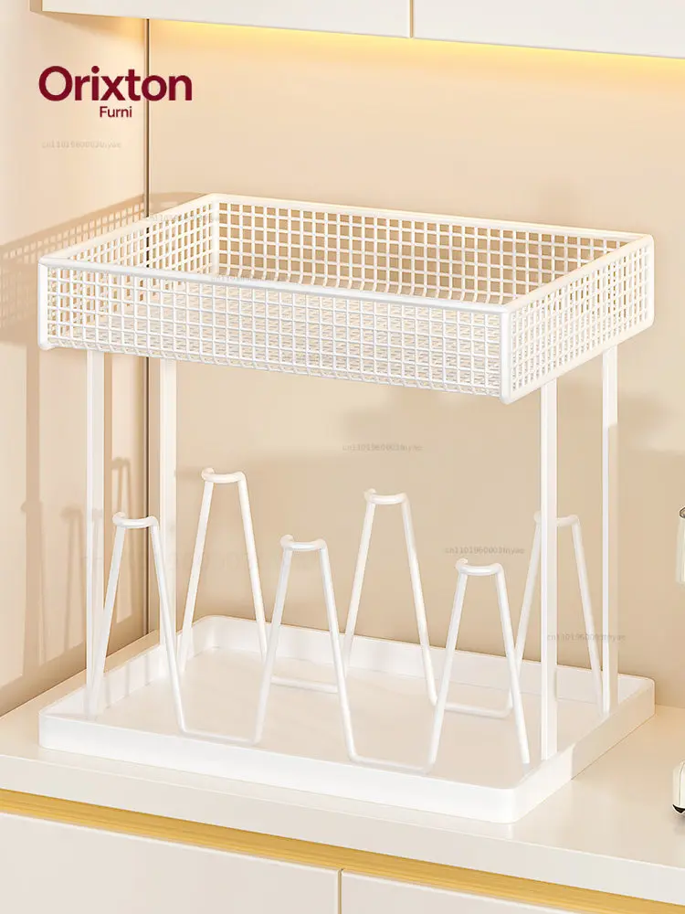 Cup holder Living room dining table Desktop upside down water cup holder Tea cup tea set rack Tea bag snack storage rack