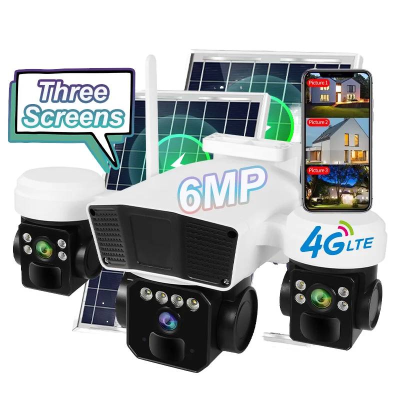 Oriteck O-KAM 6MP 4G EU Solar Camera IP Camera IP66 Waterproof PIR Motion Detection IR Night Vision PTZ 4G Solar Powered Camera
