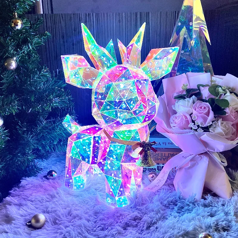 تألق الرنة ديكور احتفالي عيد الميلاد زخرفة للتسوق نافذة عرض تمثال المهرجانات هدية الكريسماس لصديق