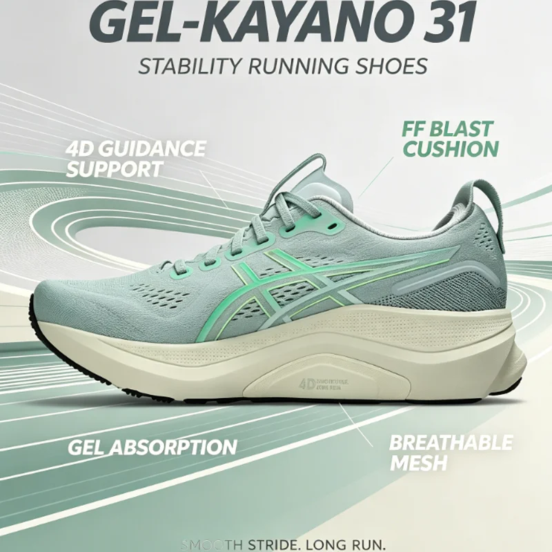 Men ASICS GEL-KAYANO 32 Running Shoes 1011C051-402 Premium Stability Cushion Trainers