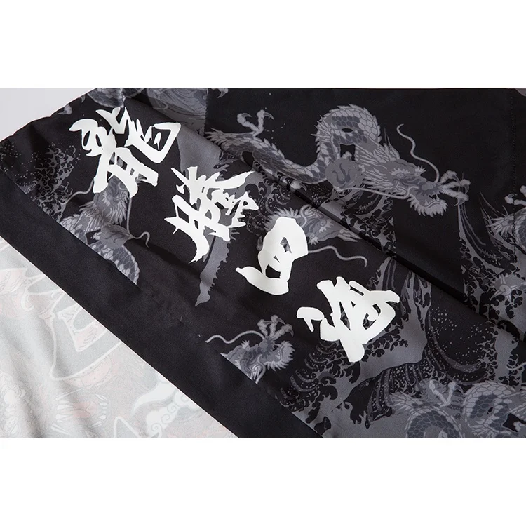 سترة صوفية فضفاضة على الموضة للنساء والرجال Harajuku كيمونو Dragon Print Cosplay Yukata #5