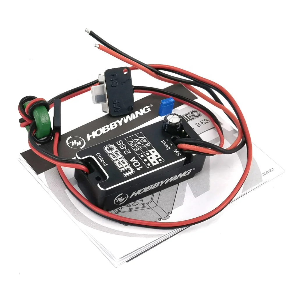HobbyWing 10A UBEC Voltage Regulator Module 2~6S 6V/7.4V/8.4V Adjustable Full Waterproof for RC Car Toy Motor Components
