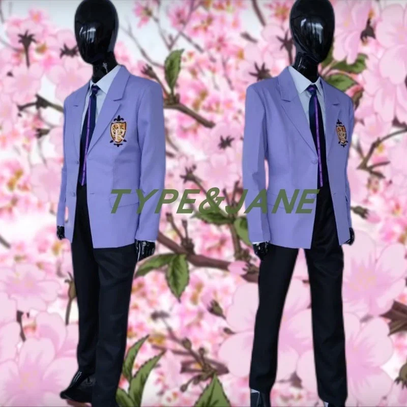 Ouran High School Host Club Cosplay Junge Schuluniform Blazer Blaue Jacke Mantel Haruhi Kyoya Hikaru Takashi Halloween Kostüm