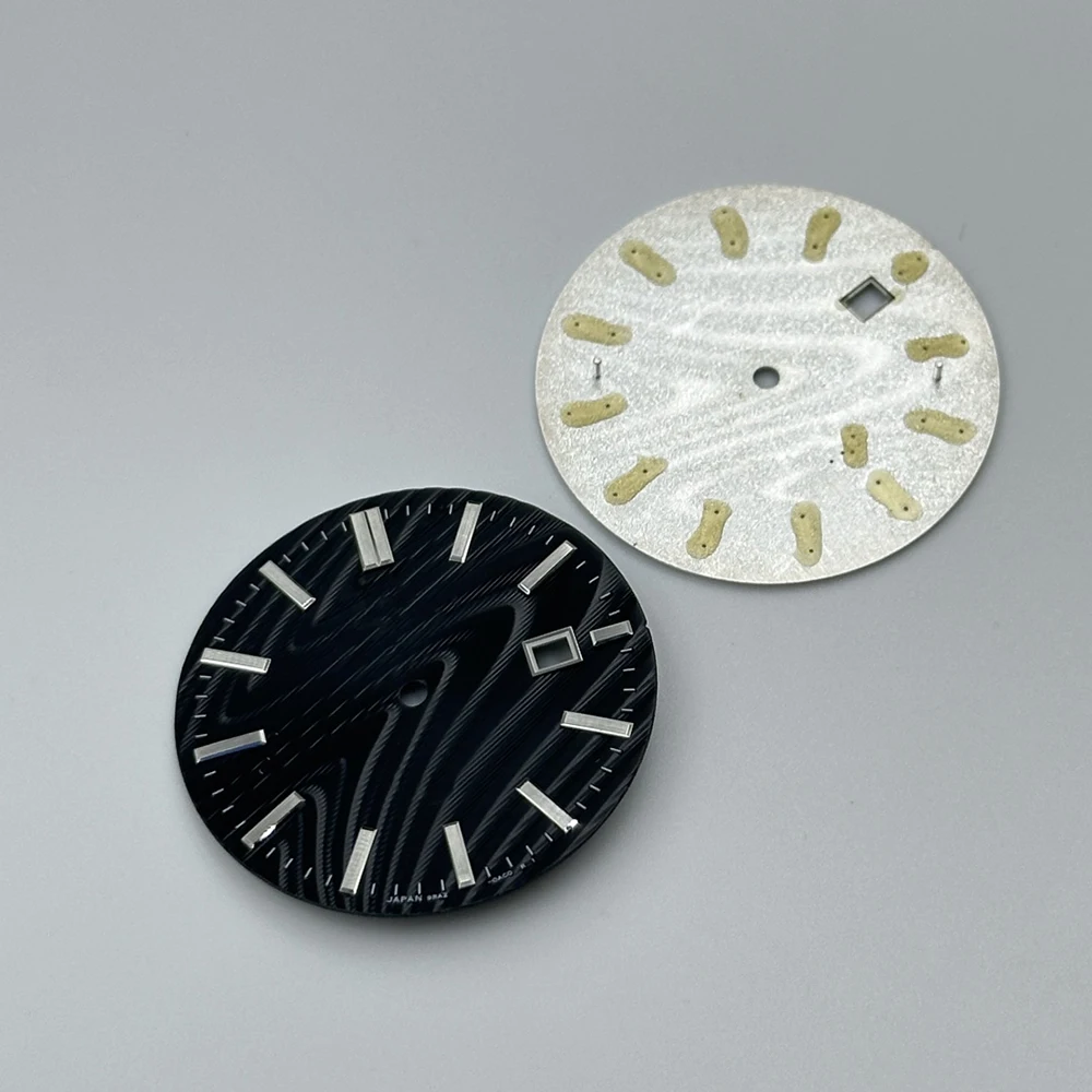 35.5 مللي متر خمر محدب الفني نهر موجة الملمس ساعة الطلب مناسبة ل NH35/4R36 حركة الغوص الرياضة إصلاح أجزاء وزارة الدفاع