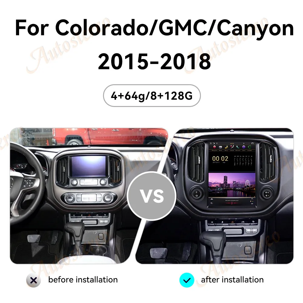 

12,1 Carplay Android 13, автомобильный GPS-навигатор для GMC Canyon Chevrolet Colorado 2015-2018, мультимедийный плеер, головное устройство, автомобильное радио