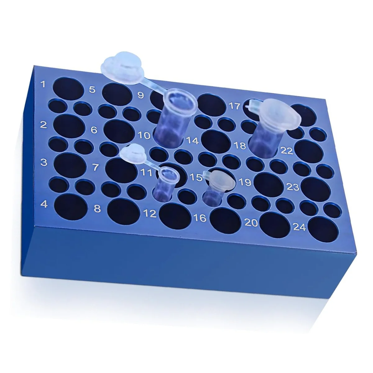 AB52 Dual-Size Aluminum Cooling Block (24+36 ) for Tubes - Reusable 0.2ml/1.5ml/2ml Centrifuge Tube Ice Bath Cooler