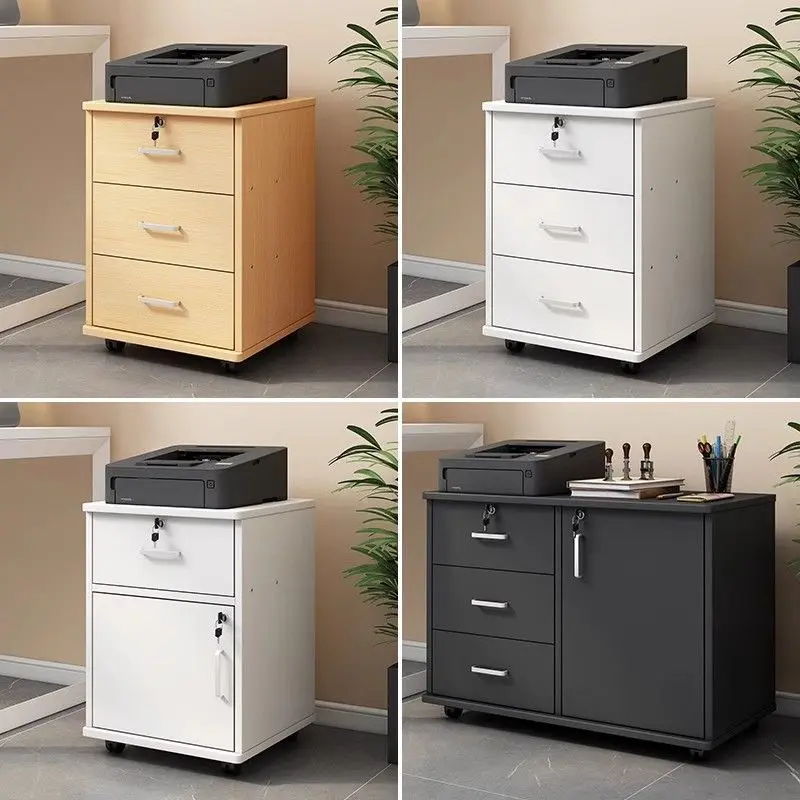 Office File Mobile Storage Small Drawer Under Desk Wheeled Locker Low Data Cabinet