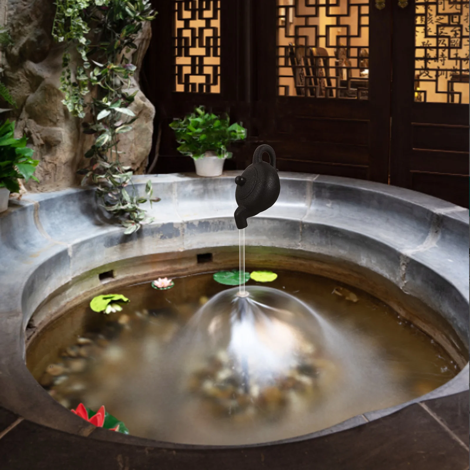 

Garden Waterfall Jar Floating Teapot Fountain Home Decor Ceramic Kettle Courtyard Irregular