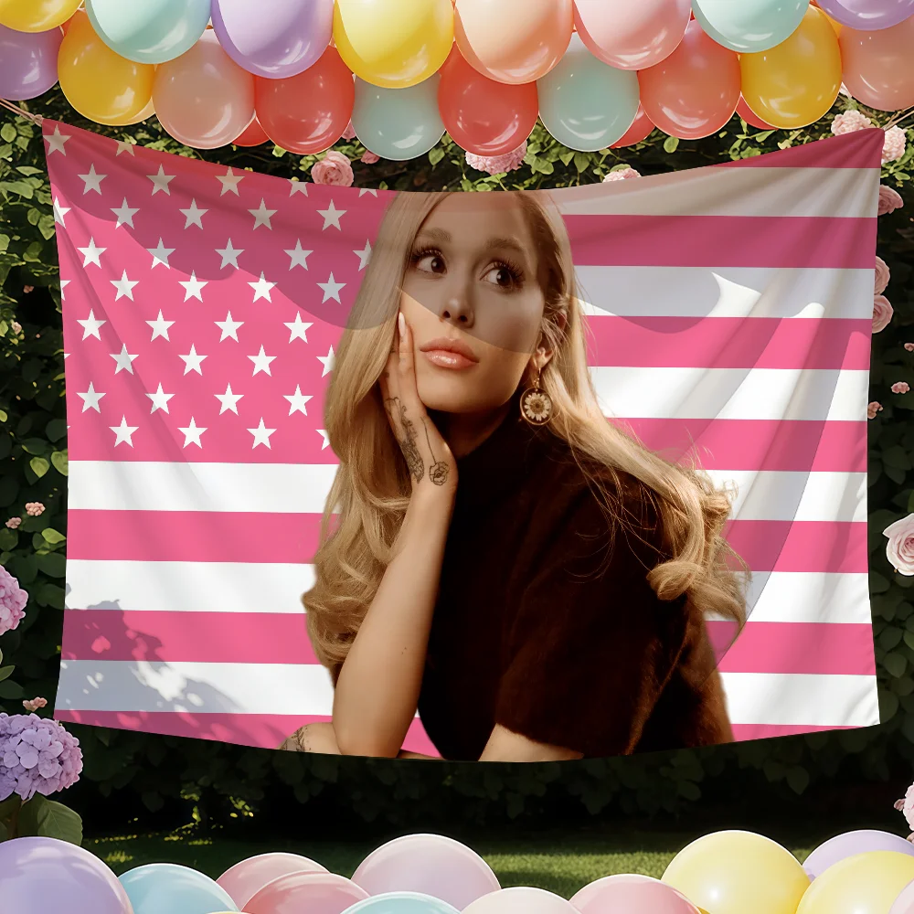 A-Ariana Grande 2026 Petal flag Tapestries Outdoor Parties Bedrooms Living Rooms Dorm Rooms Wall Decor Banners Gifts