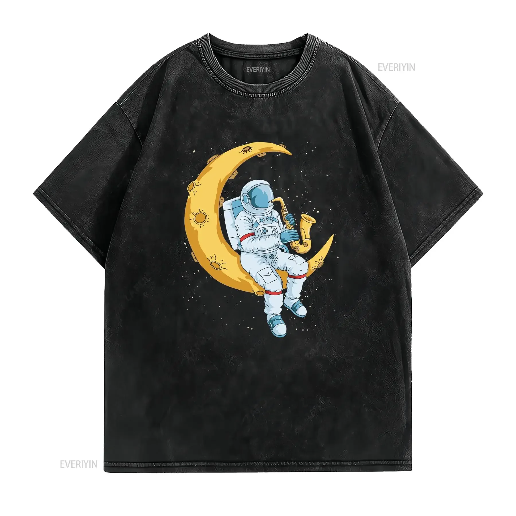 Astronaut Saxophone T Shirt Player Funny Single Reed Woodwind Instrument Jazz Lover vintage Washed Versatile Stylish