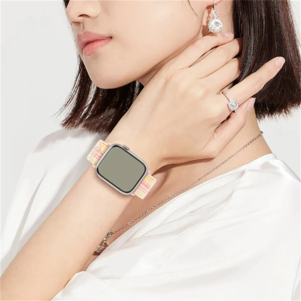 Armbänder für Apple Watch 45mm 46mm 42mm 49mm 44mm, Nike Nylon Sport Loop Armband, Correa iWatch 11 10 9 8 7 6 5 Se Ultra 3 – Detail 7