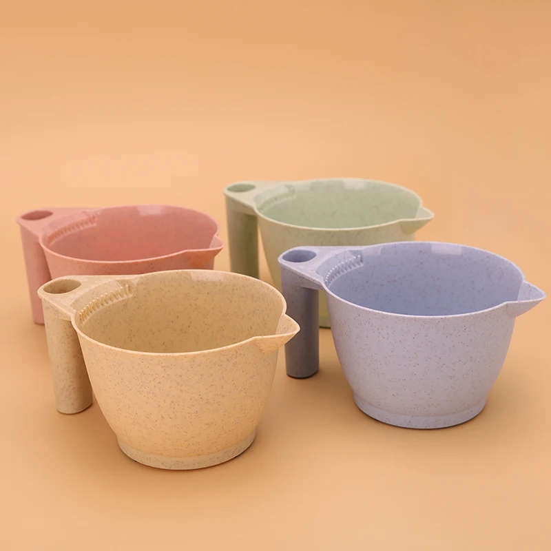 Hair Coloring Mixing Bowl Large Capacity Dye Container Wheat Straw Eco-Friendly Salon Styling Tool DIY Accessorie