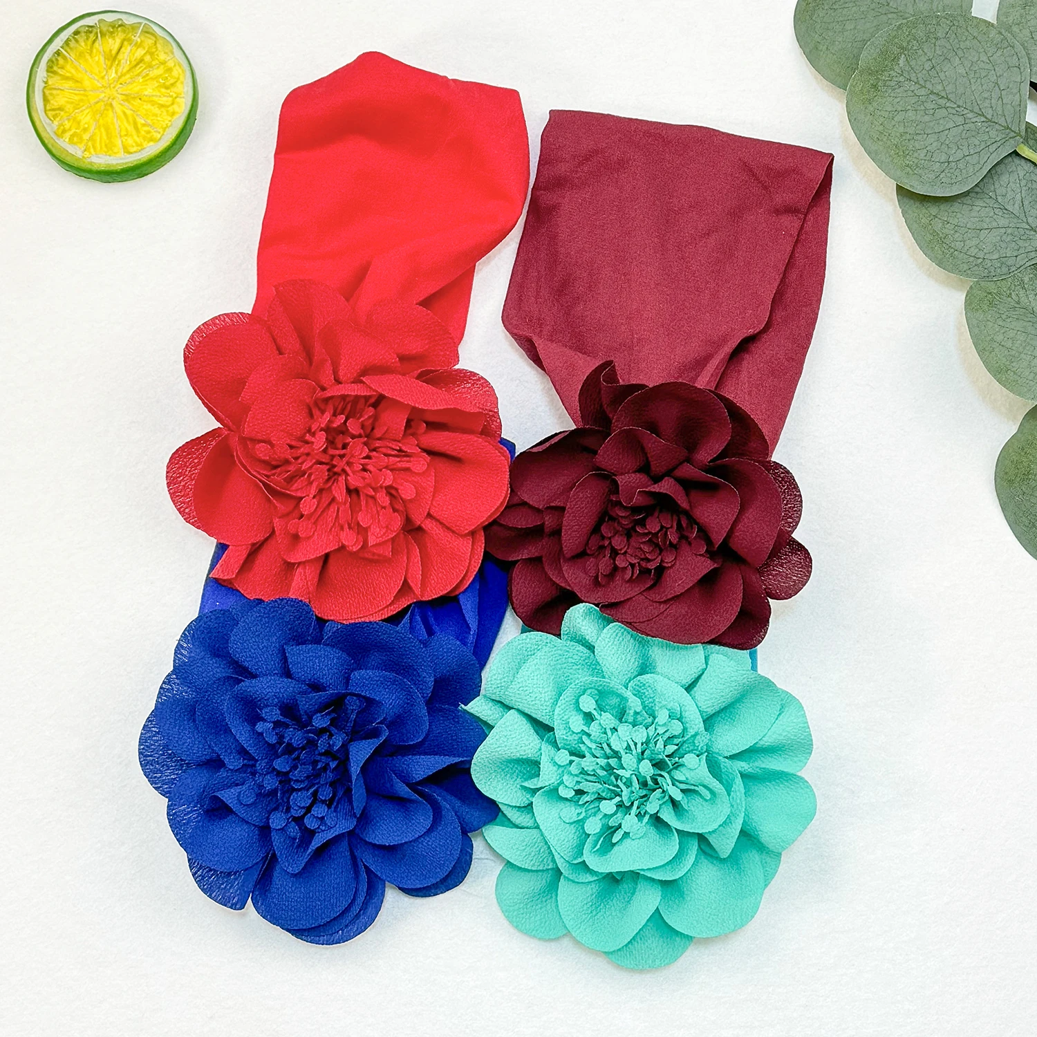 1PC Chiffon Flower Headbands Baby Girls Elastic Nylon Headbands for Baby Newborn Girls Floral Hairbands Party Hair Accessories