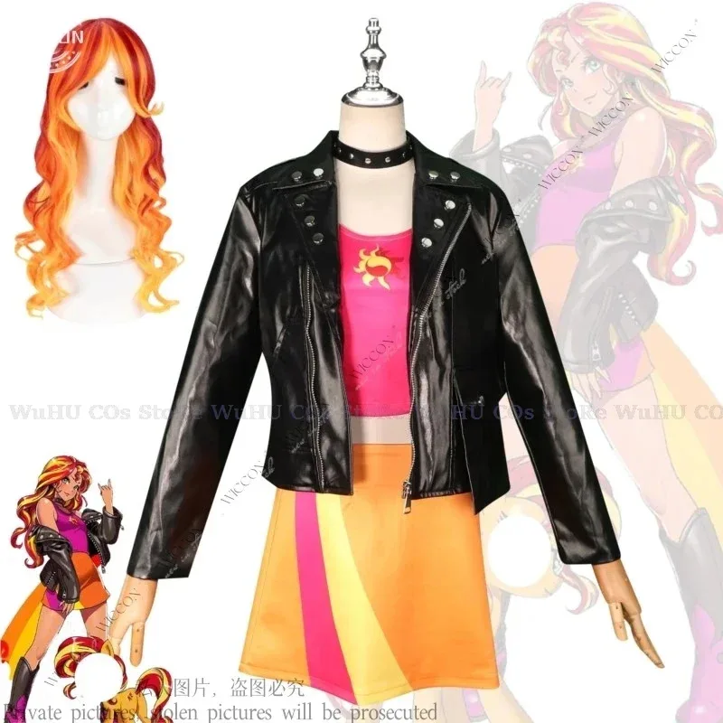 DY20My Cos فتاة صغيرة امرأة المهر تأثيري حلي شعر مستعار الغروب دور اللعب لامع كوميك كون هالوين حفلة Oneesan أنيمي مجموعة معطف
