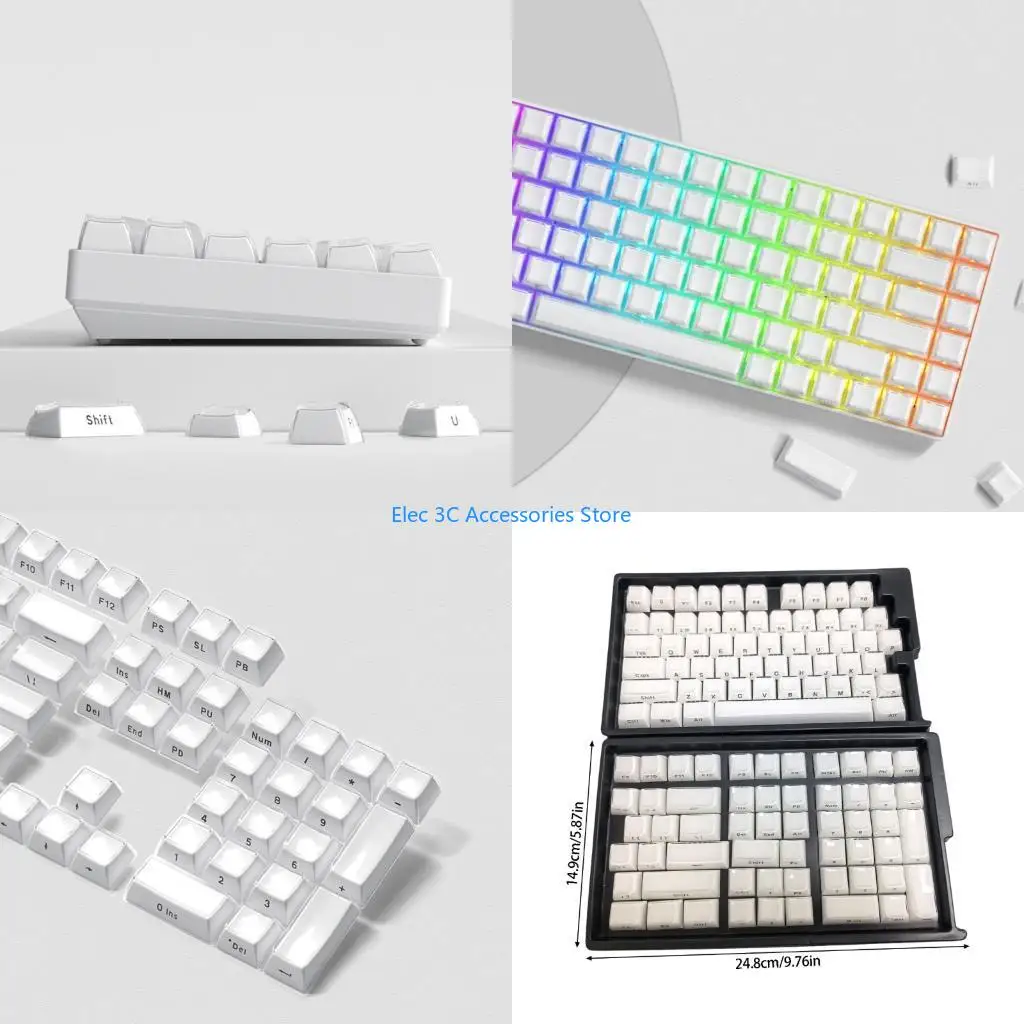 Y51A 113Key Frosted Crystals Jellys Keycap Set In OEM Height For Enhances Typing And Gaming Experience