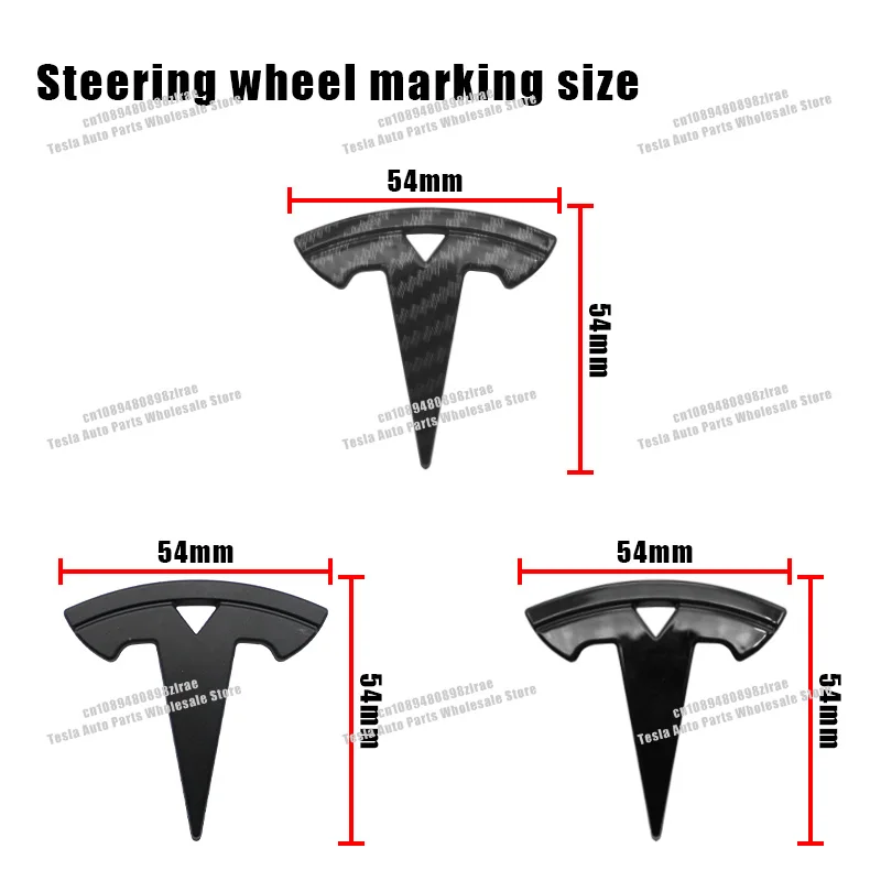 For Model 3 Model S Model X Model Y Emblem Car Styling ABS Steering Wheel Logo Badge Sticker Decal Tesla Auto Interior Accessory