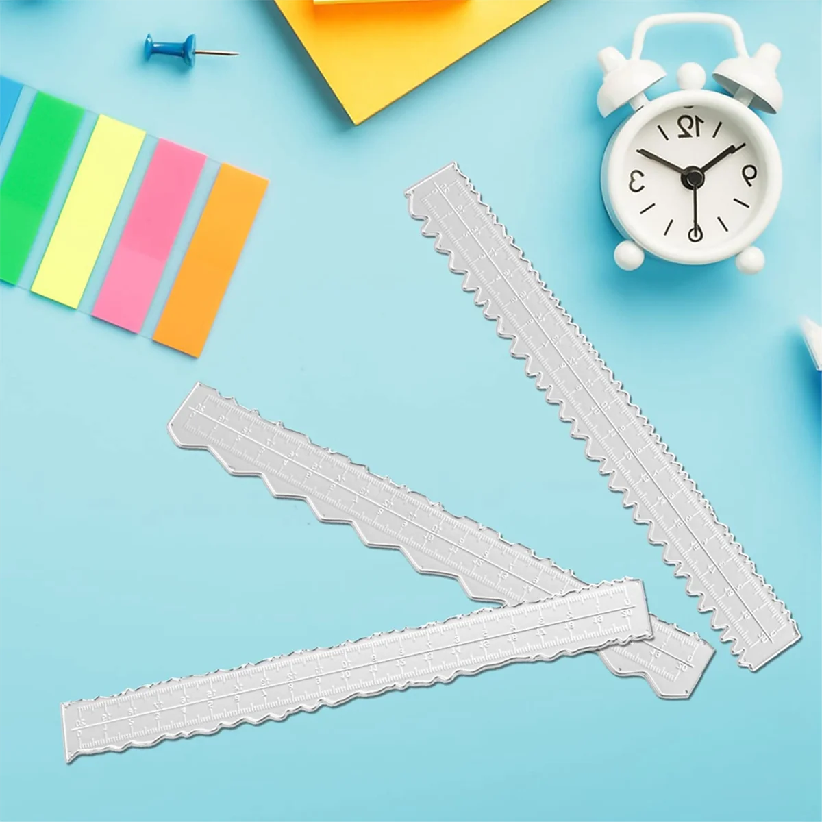 3 Styles Irregular Edge Ruler,Metal Craft Ruler Paper Tearing Ruler for Embossing with Scrapbook Jagged Edge Rulers