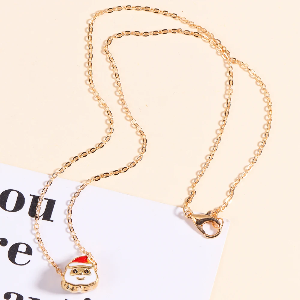 15Pcs/Lot 10*10MM Stylish Alloy Santa Charm Fun Christmas Pendant DIY Necklace Bracelet Jewelry Making Accessories Holiday Gifts