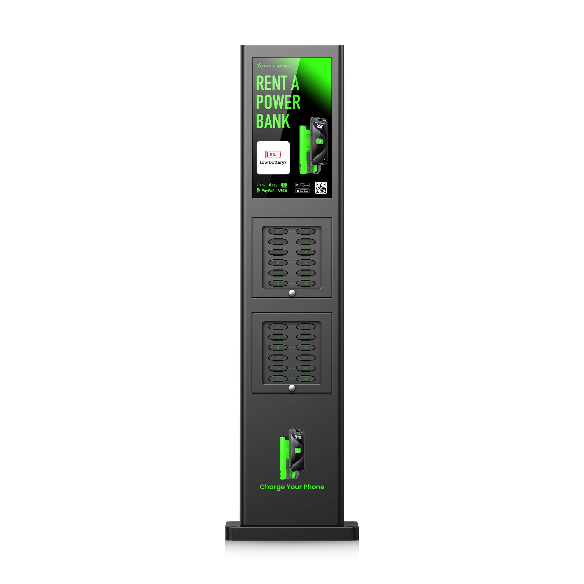 4g Shared Power Bank Station Waterproof Cell Phone Charger Station 6000mAh Battery 24 Slots Cell Phone Charging Locker Station