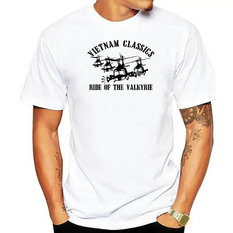 Cotton Men Tees Classical Streetwear Hip Hop Tops Vietnam Classics_Ride of The Valkyrie War Krieg Huey Uh-1 Charlsoccer T Shirts