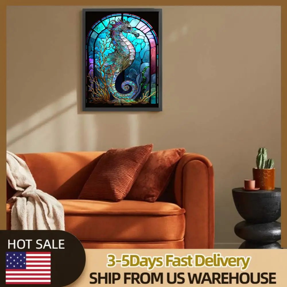 

Seahorse Printed Cross Stitch Kit 50x65cm DIY 11CT Thread Art Needlework Decor