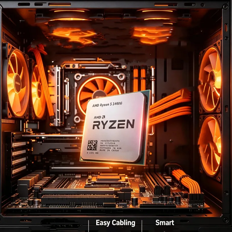 AMD Ryzen 5 3400G 3.7GHz Quad-Core 8-Thread 65W CPU Vega 11 APU AM4 Socket Gaming Without Cooler