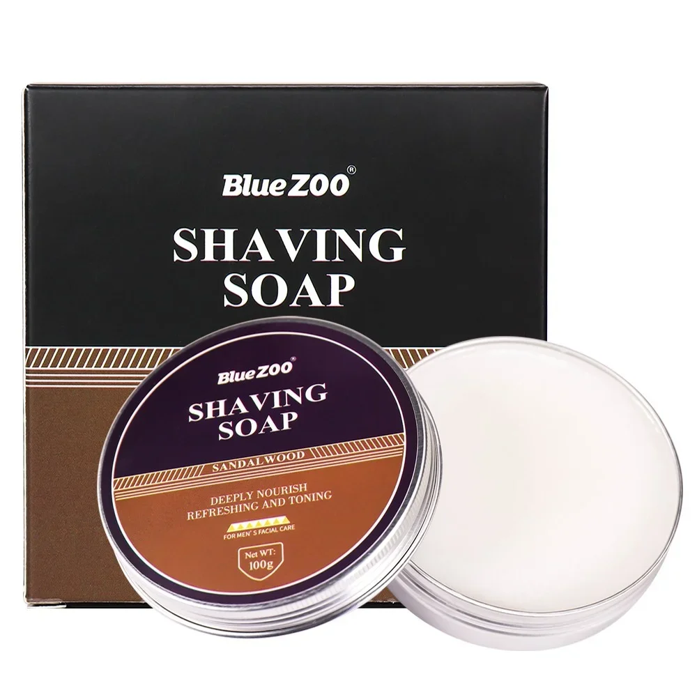 100g Men's Shaving Cream Mint Sandalwood Care Foam Safe Non-irritating Shaving Soap