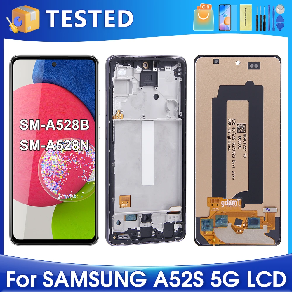 6.5''A52S 5G For Samsung Tested A528 A528B A528B/DS A528N LCD Display Touch Screen Digitizer Assembly Replacement