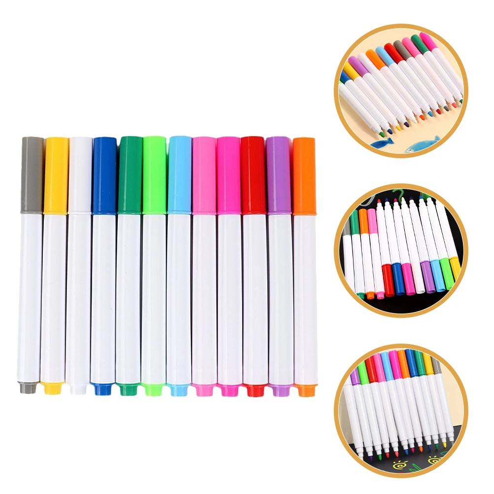 

12 Pcs Erasable Liquid Pen Empty Fillable Blank Paint Embroidery Transfer Filling Child
