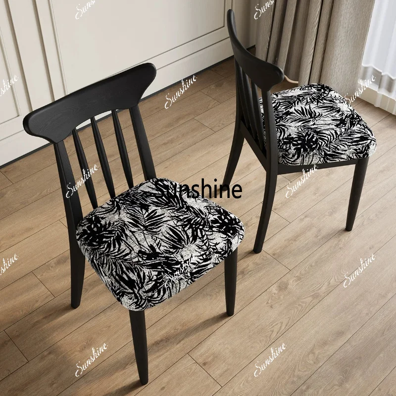 Medieval style solid wood dining chair Home restaurant back chair Nordic soft bag tea chair