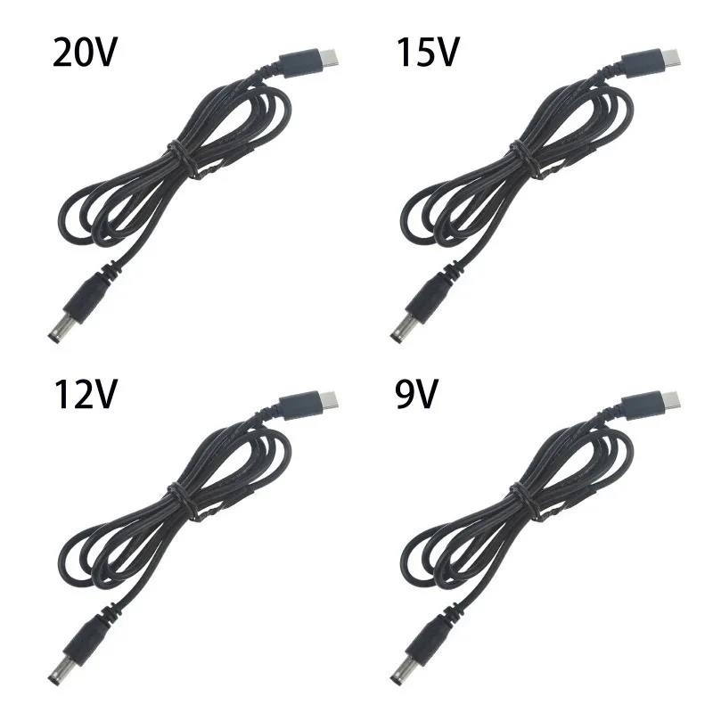 DC To Type C USB PD 9V 12V 15V 20V 5.5x2.1mm 2.5 Power Supply Cable For Wireless Router Laptop LED Strip Speaker CCTV Camera