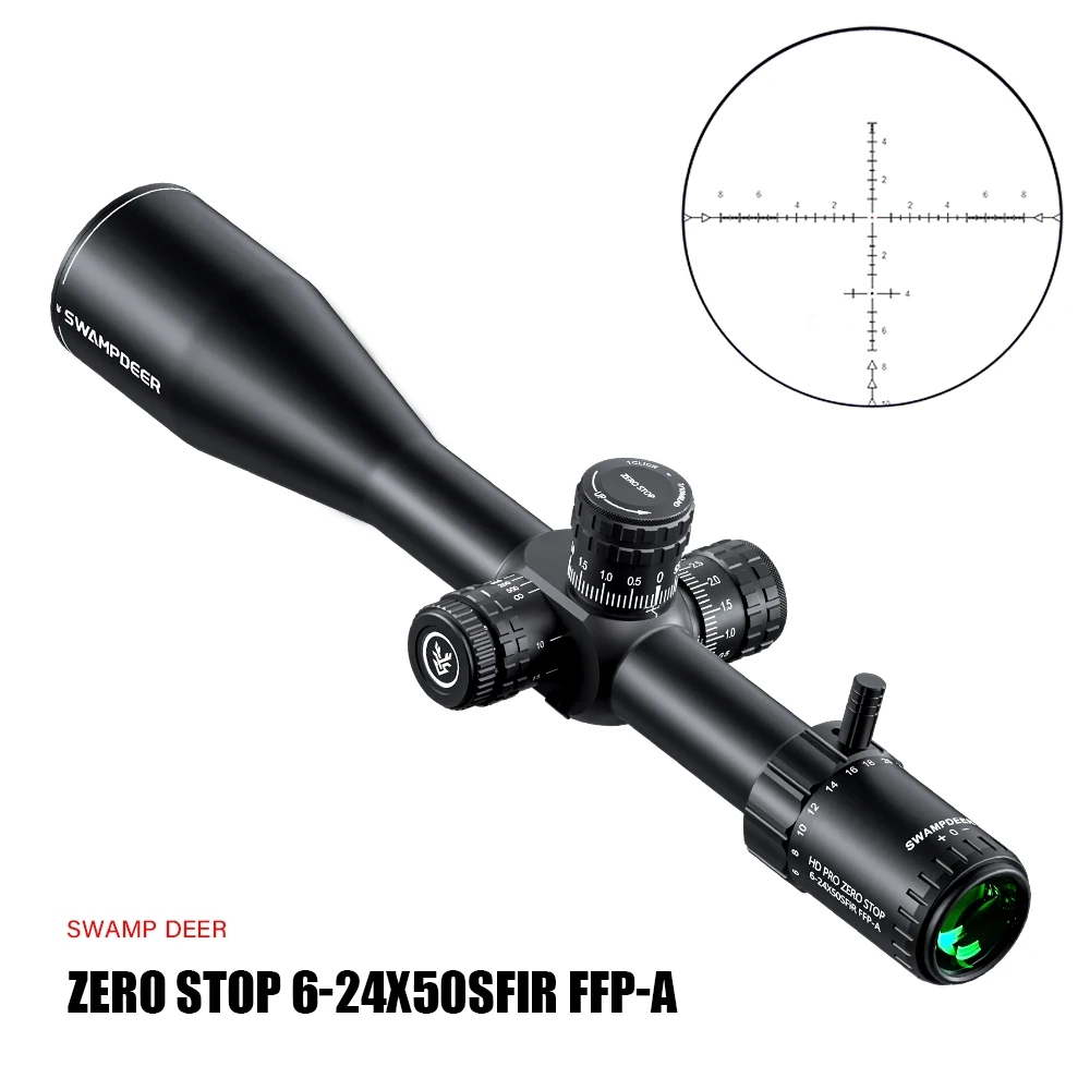 

SWAMP DEER ZERO STOP 4-16X44 6-24X50 SFIR FFP Riflescope Adjustment Turret Mrad Reticle for Outdoor Hunting Optical Sights