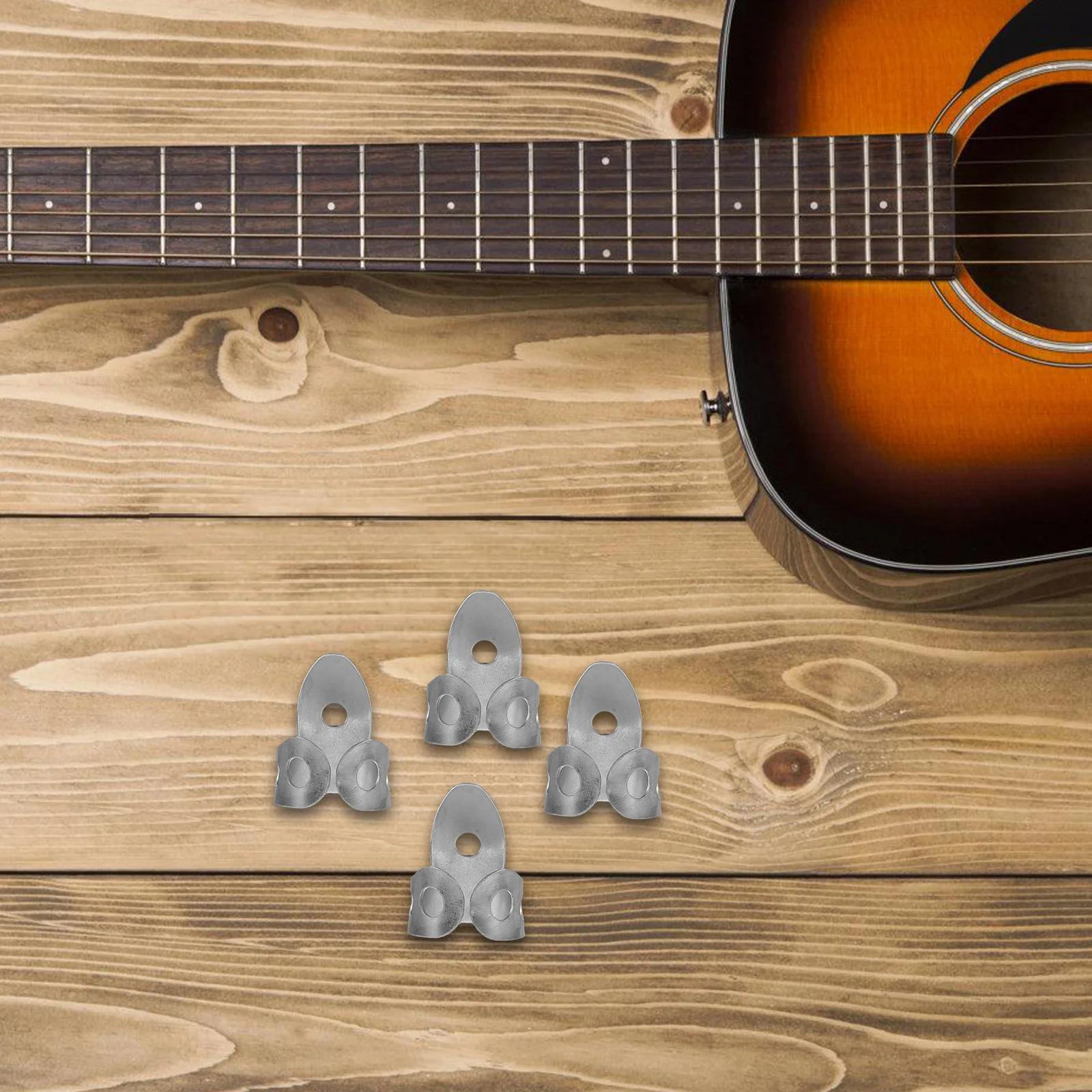 

12pcs Guitar Finger Picks Metal Thumb Picks Reusable Durable Stringed Instrument Accessories For Electric Bass Acoustic Ukulele