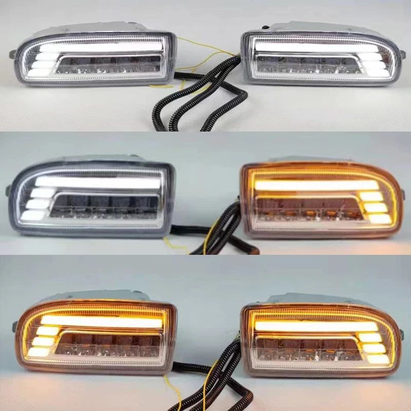 1Pair LED Fog Lights DRL Turn signal Driving Lamp fog light UZJ100 FZJ100 for TOYOTA LAND CRUISER 100 LC100 1998-2008