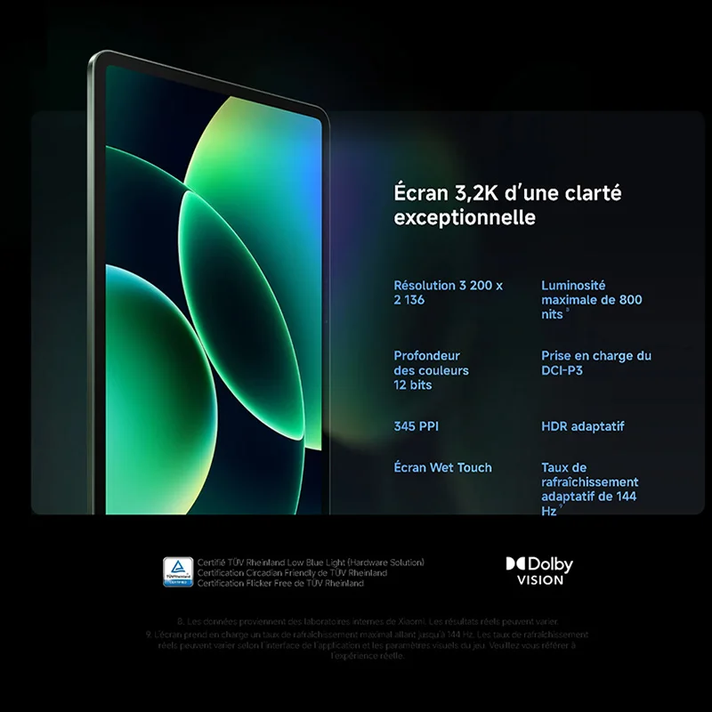 Xiaomi Pad 8, Wi-Fi, Snapdragon® 8s Gen 4, 11,2 pulgadas, 144 Hz, Cámara de 13 MP, 9200 mAh 3