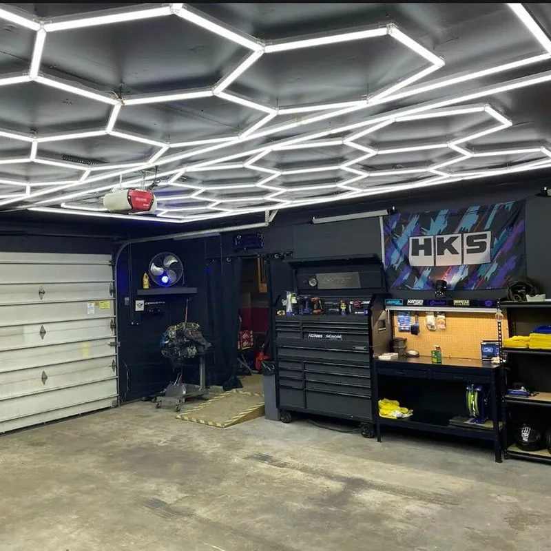 Hexagon Honeycomb Hexagonal LED Light, Workshop Ceiling Lights, Car Shop and Garage