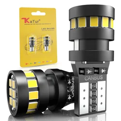 2x W5W T10 LED CANBUS No Error 5W5 12V 5W 750Lm Super Bright Car Interior Side Light 194 3030 SMD Auto Bulb White Amber Red