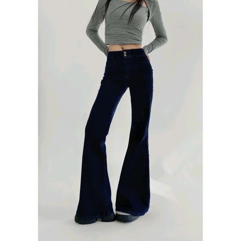 المرأة سليم صالح عالية الخصر الدنيم كابري السراويل الخريف جديد وصول مايكرو متوهج Sle ألياف البوليستر زر إغلاق الجينز