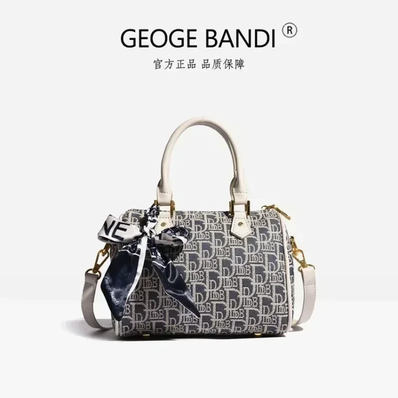 

Large Capacity Square Satchel Diaper Bag Women Elegant Leather Handbag Original Retro Trendy Letter Logo For Business