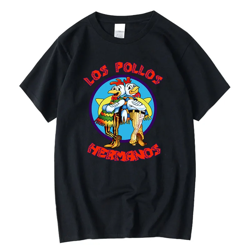 Summer Men Short Sleeved High Quality Cotton Blend Breaking Bad LOS POLLOS Chicken Brothers Printed Casual For Men T-shirt Male